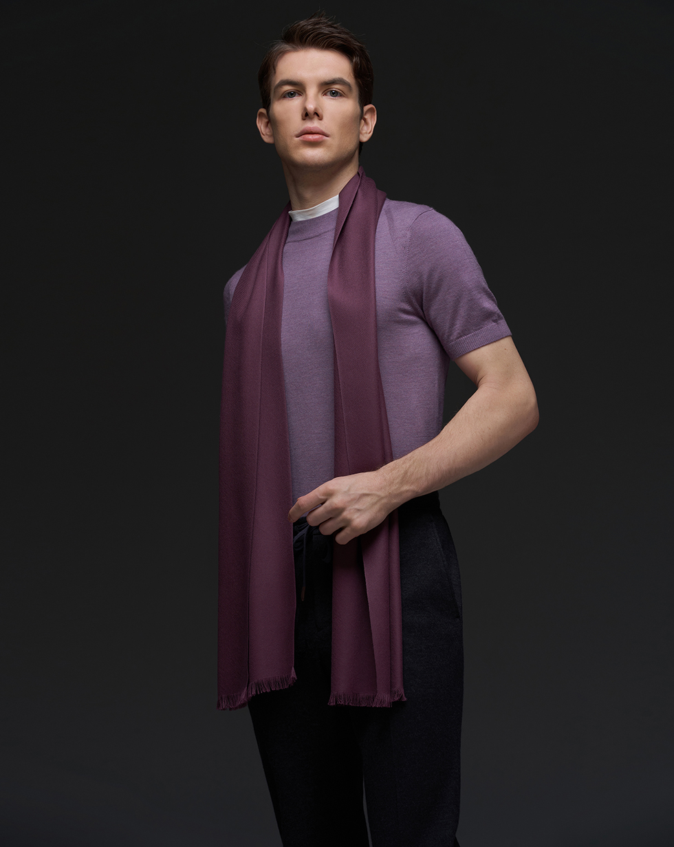 精纺斜纹羊绒围巾 - 在线商城 - 1436