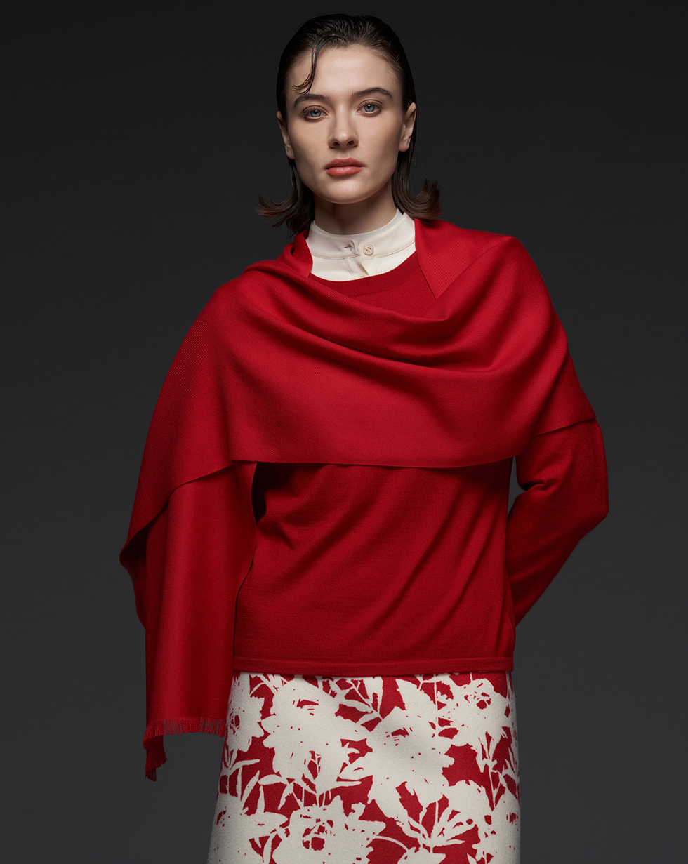 精纺斜纹羊绒围巾 - 在线商城 - 1436